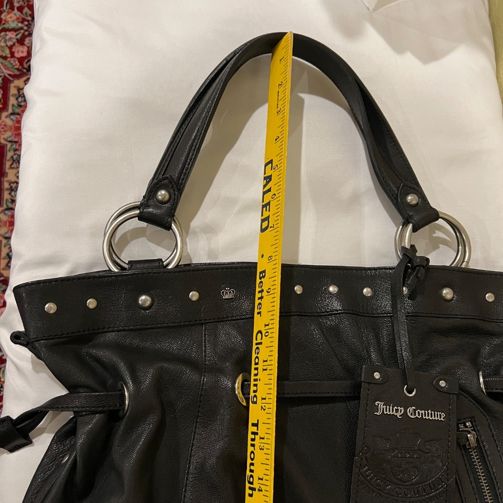 Juicy Couture Genuine Black Leather Hobo Shoulder Handbag - Picture 15 of 16
